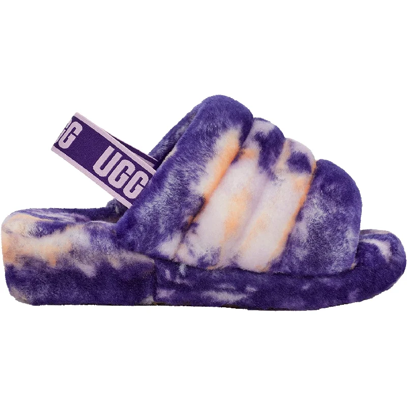 Gym Slippers-Snuggly slippers for staying warm and comfy-Women's UGG Fluff Yeah Slide Marble Violet Night Sheepskin