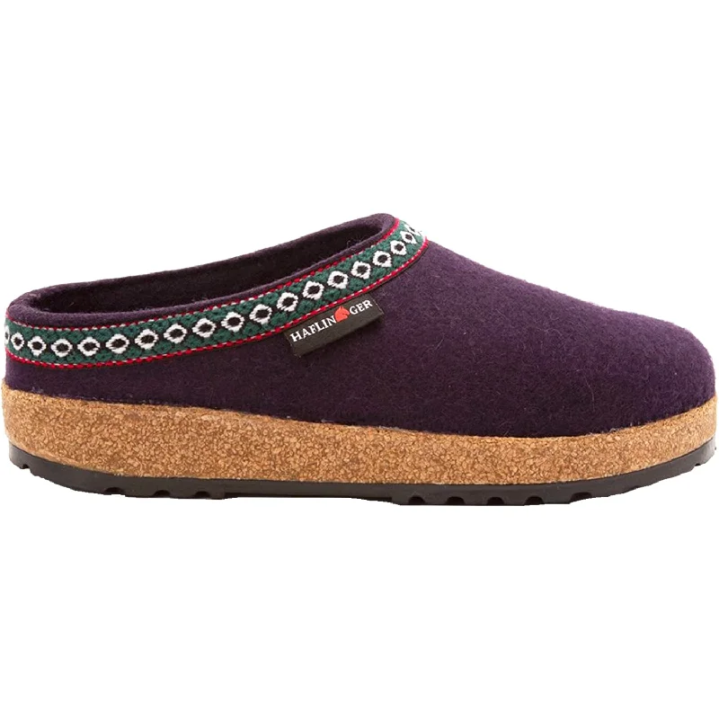 clogs for perfect indoor comfort-Women's Haflinger GZ Eggplant Wool