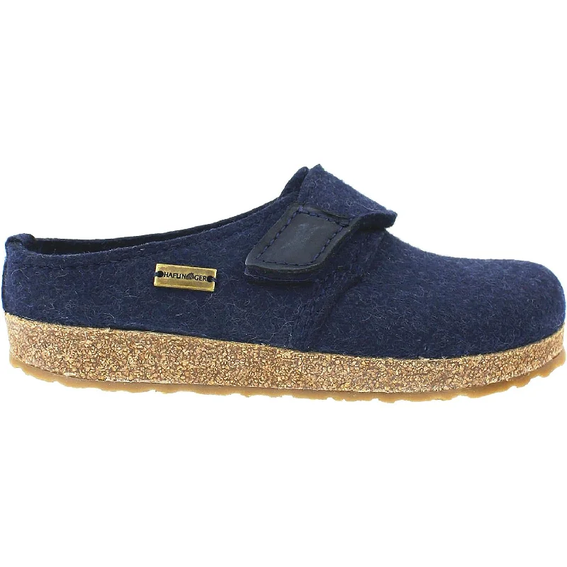 Animal Slippers-Soft slippers for winding down after work-Unisex Haflinger Journey Captains Blue Wool