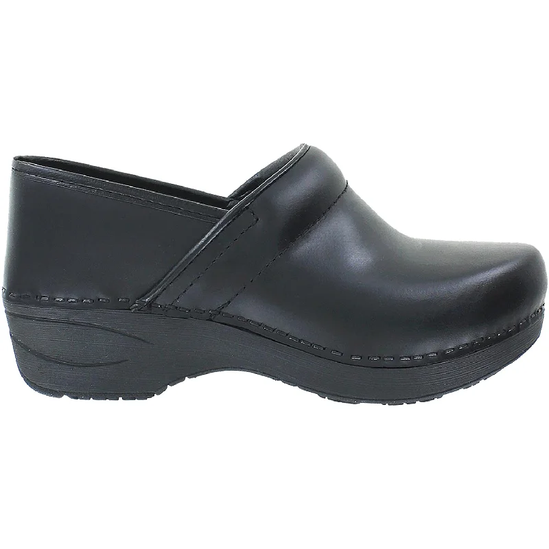 clogs for foot relief and comfort-Women's Dansko XP 2.0 Black Pull Up Leather