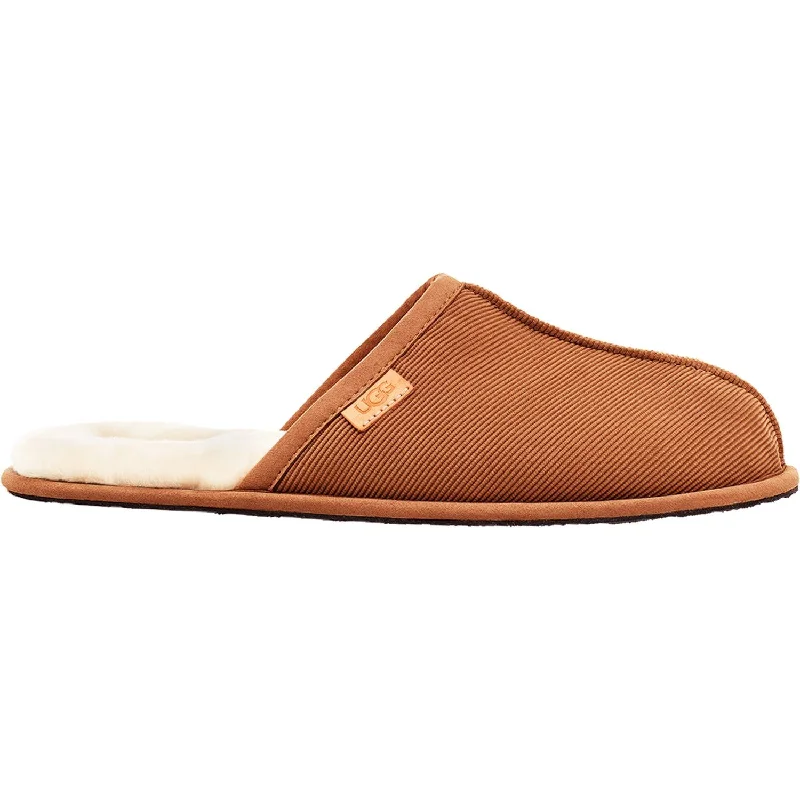 Odor-Resistant Slippers-Cozy slippers for all-day lounging-Men's UGG Scuff Chestnut Corduroy