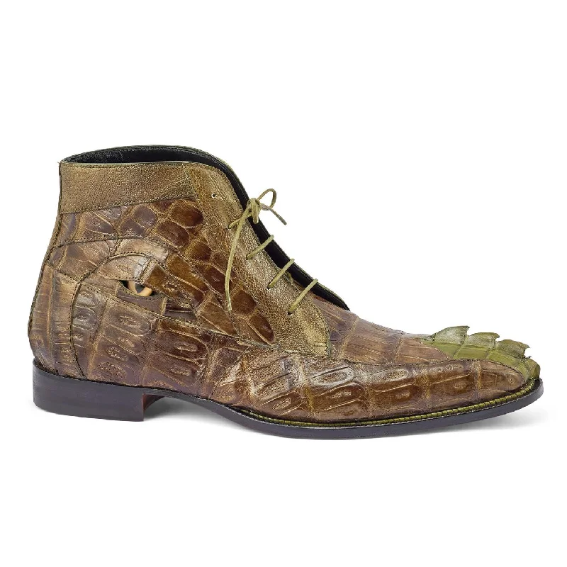 Boots eco travel-Mauri Charmer Money Green Genuine Hornback Tail/Crocodile/Ostrich Leg Eyes Chukka Boots 3079