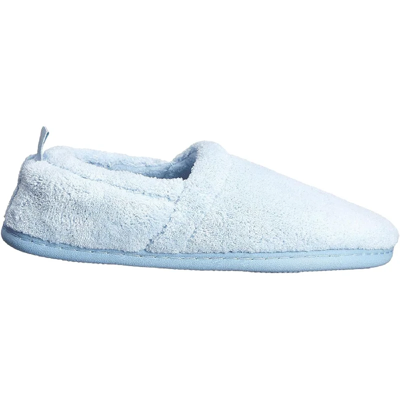 Senior Slippers-Trendy slippers for cold weather comfort-Women's Tempur-Pedic Raelynn Light Blue Terry Cloth