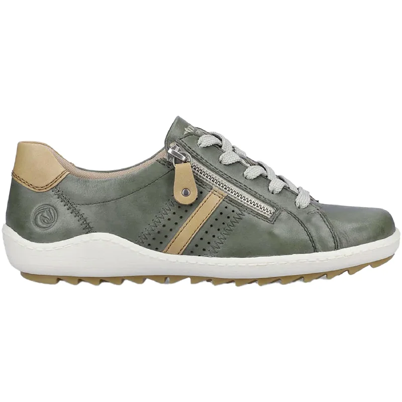 Casual Shoes with socks-Comfortable-casual-shoes-for-all-day-staying-Women's Remonte R1432-52 Liv 32 Mint/Bisquit/Mint Leather