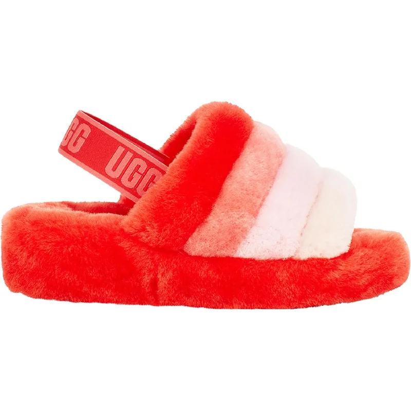 Muted Slippers-Snuggly slippers for staying warm indoors-Women's UGG Fluff Yeah Slide Lava Flow Multi Sheepskin