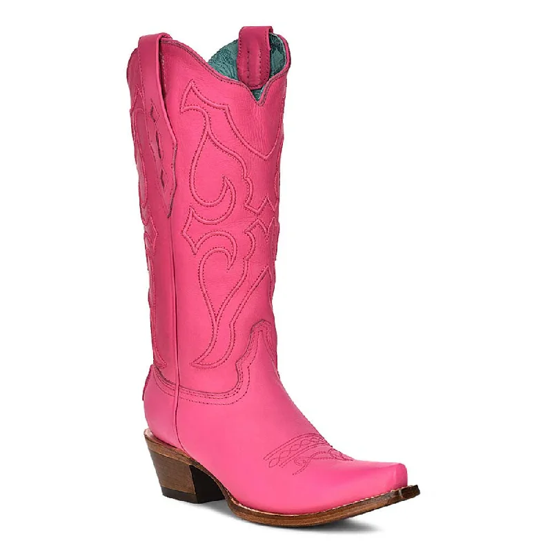 Boots camo style-Corral Women’s Snip Toe Fuchsia Pink Embroidered Boots