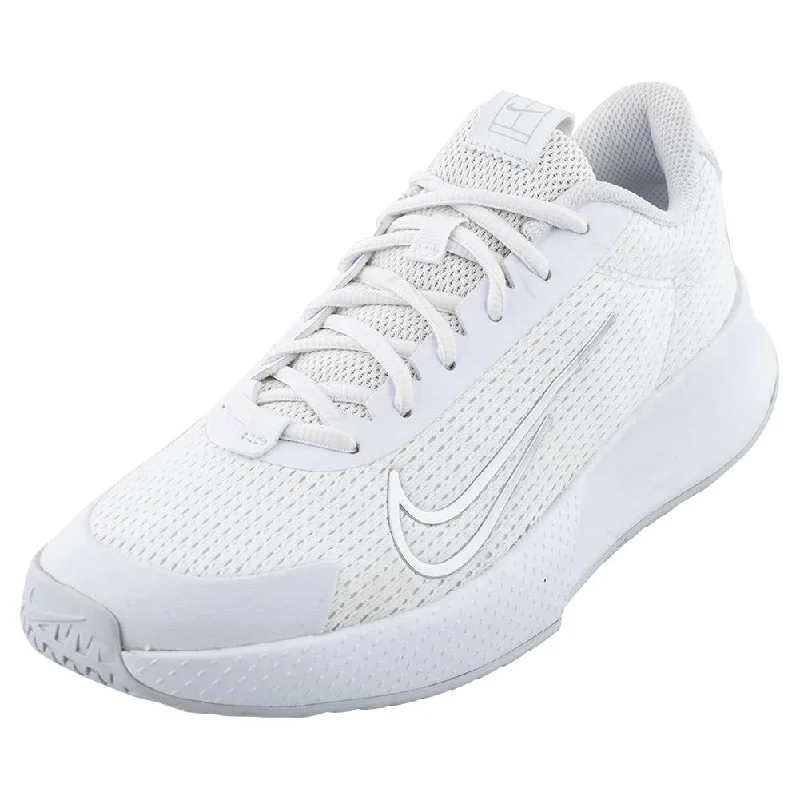 Women`s Vapor Lite 2 Tennis Shoes White and Metallic Silver