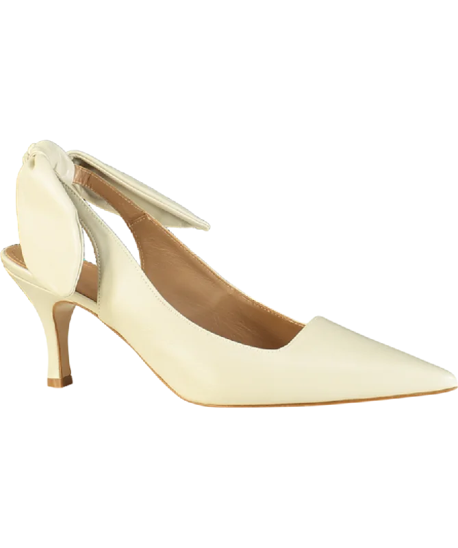 Flattered Beige Franchesca Bow Slingback Heel UK 7 EU 40 👠