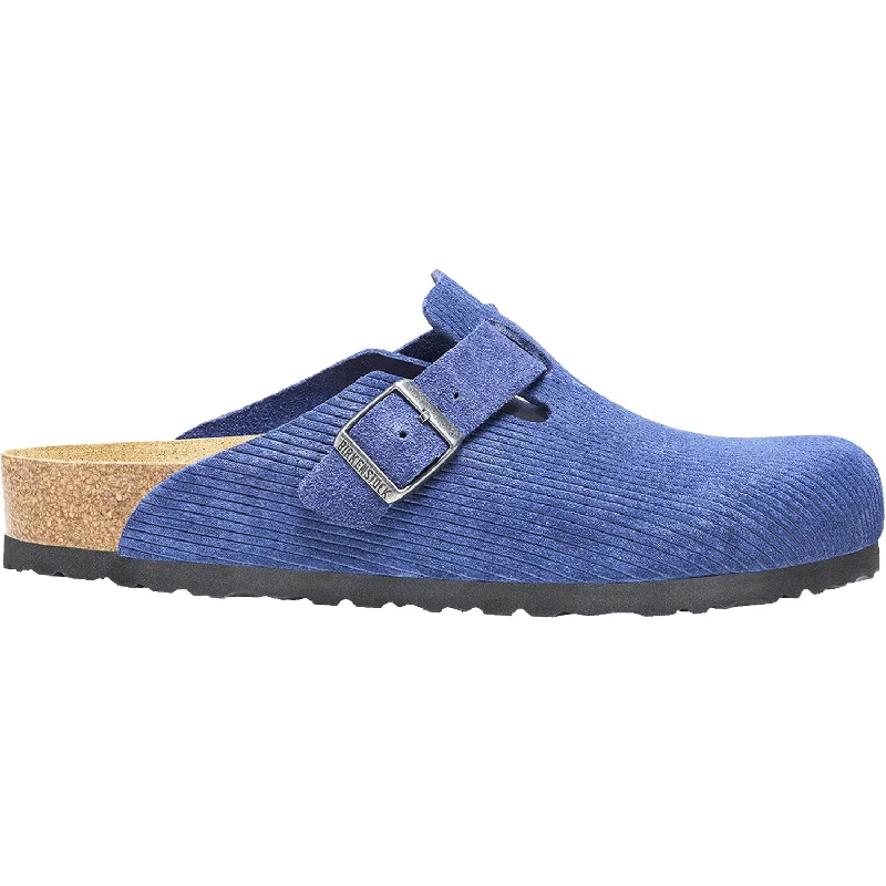 clogs for easy comfort and style-Unisex Birkenstock Boston Indigo Corduroy Embossed Suede