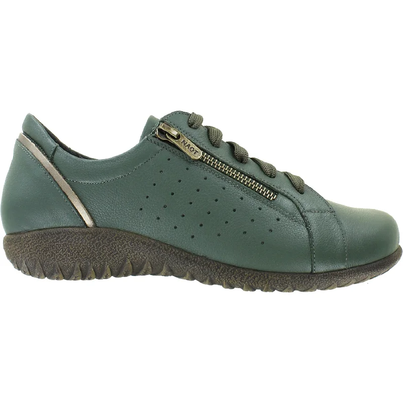 Casual Shoes with skirts-Stylish-casual-shoes-for-gym-Women's Naot Moko Hunter Green/Pewter Leather