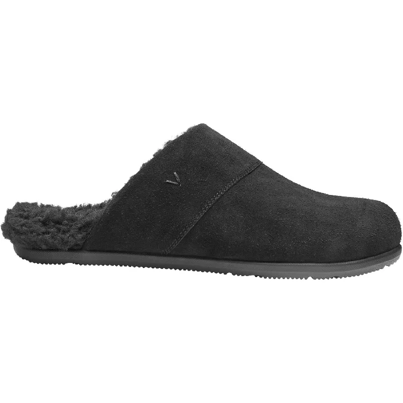 Heavy Slippers-Fuzzy slippers for cold weather coziness-Men's Vionic Alfons Black Suede