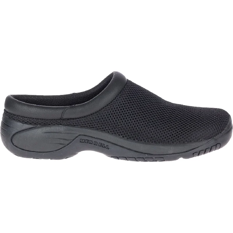 stylish clogs for comfort every day-Men's Merrell Encore Bypass 2 Black Mesh