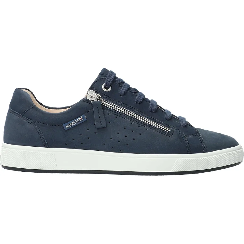 Casual Shoes with soft padding-Comfortable-casual-shoes-for-seaside-walks-Women's Mephisto Nikita Jeans Blue Nubuck