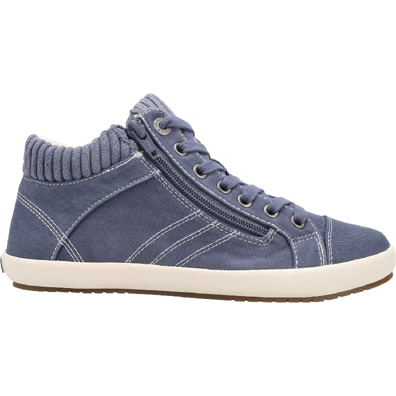 Casual Shoes with suede trim-Comfortable-casual-shoes-for-hiking-trekking-Women's Taos Startup Indigo Distressed Canvas