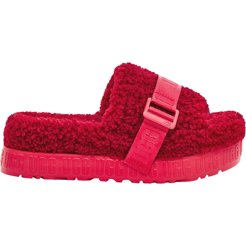 Therapeutic Slippers-Plush slippers for feeling cozy inside-Women's UGG Fluffita Ribbon Red Sheepskin