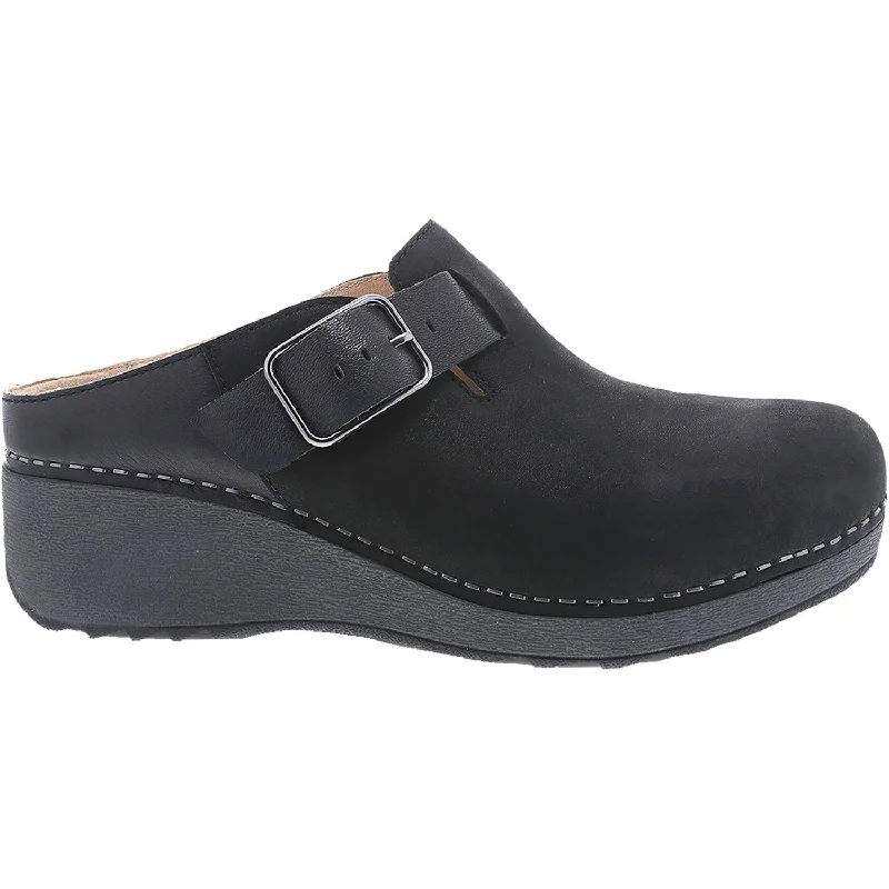 stylish clogs with premium leather-Women's Dansko Caia Black Milled Nubuck