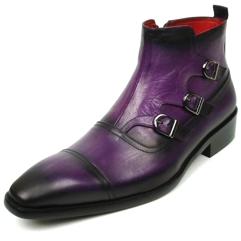 Boots cowboy boots-Fiesso FI-8709 Purple Encore Boots