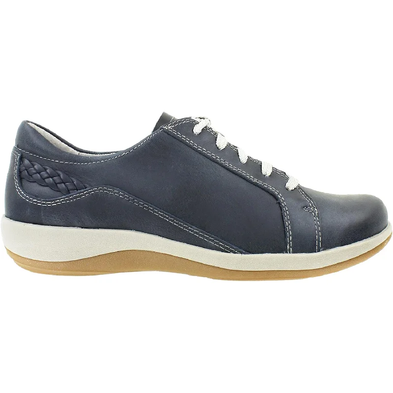 Casual Shoes with forest tones-Casual-shoes-for-spring-hikes-Women's Aetrex Dana Navy Leather