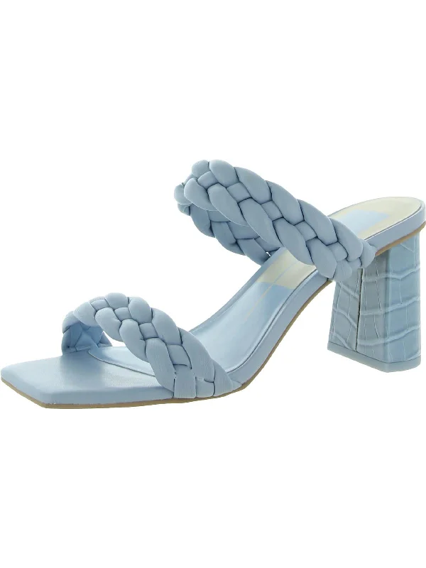 Morning Sandals-Sandals for summer days with great foot protection-Paily Womens Faux Leather Square Toe Heel Sandals