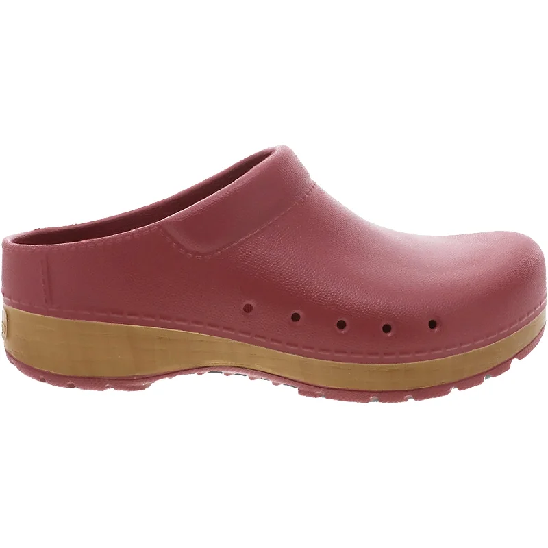 clogs with padded footbed for extra comfort-Women's Dansko Kane Cranberry EVA