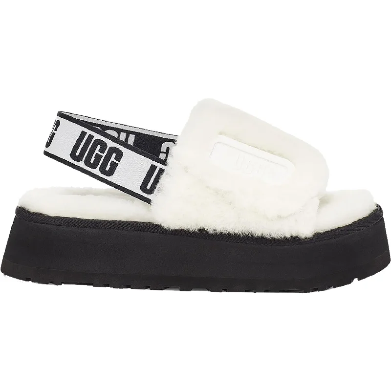 Affordable Slippers-Relaxing slippers for lounging in style-Women's UGG Disco Slide White Sheepskin