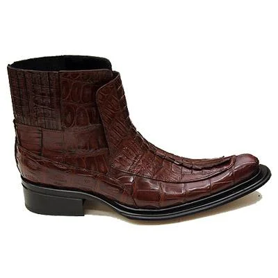 Boots sports fan-Mauri 42829 Cognac All-Over Genuine Hornback Crocodile Tail Boots