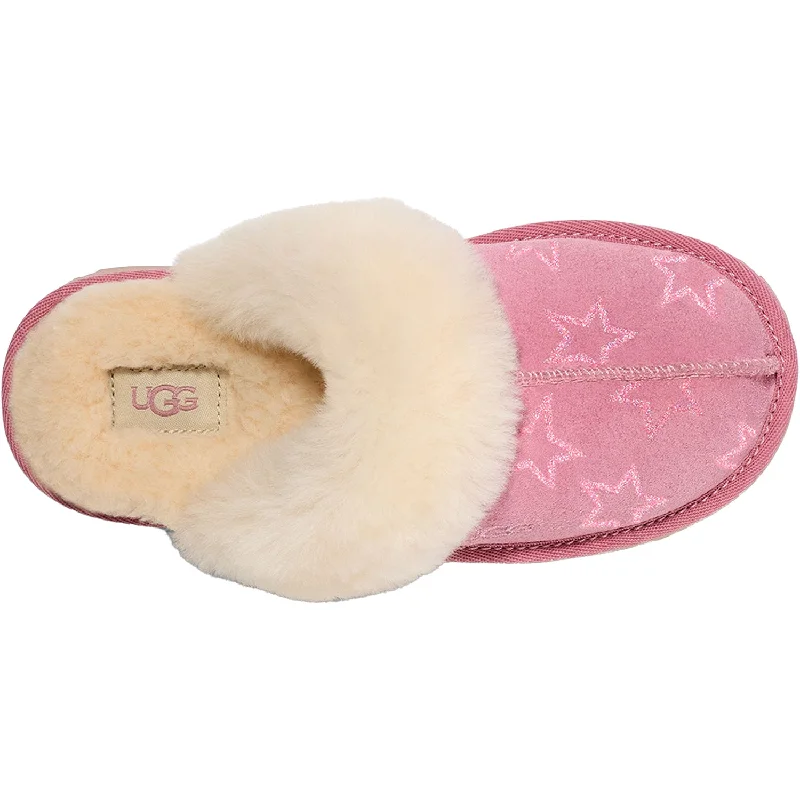 Extra-Warm Slippers-Snuggly slippers for every moment at home-Kids' UGG Cozy II Iridescent Stars Dusty Orchid/Pink Suede