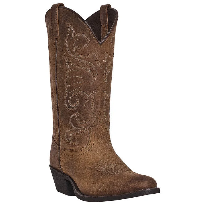 Boots patio wear-Bridget Tan Distressed Leather Boots by Laredo