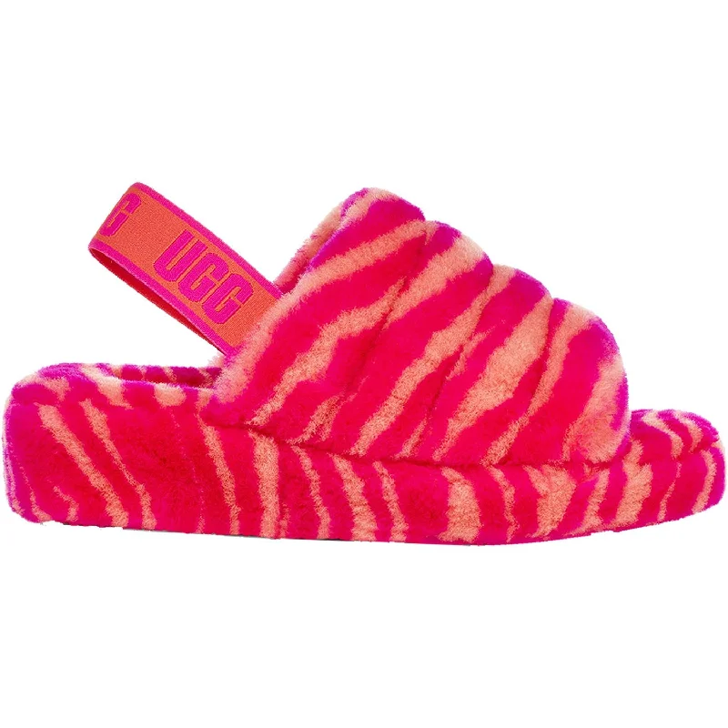 Tech Slippers-Cozy slippers for ultimate home relaxation-Women's UGG Fluff Yeah Slide Rock Rose Sheepskin