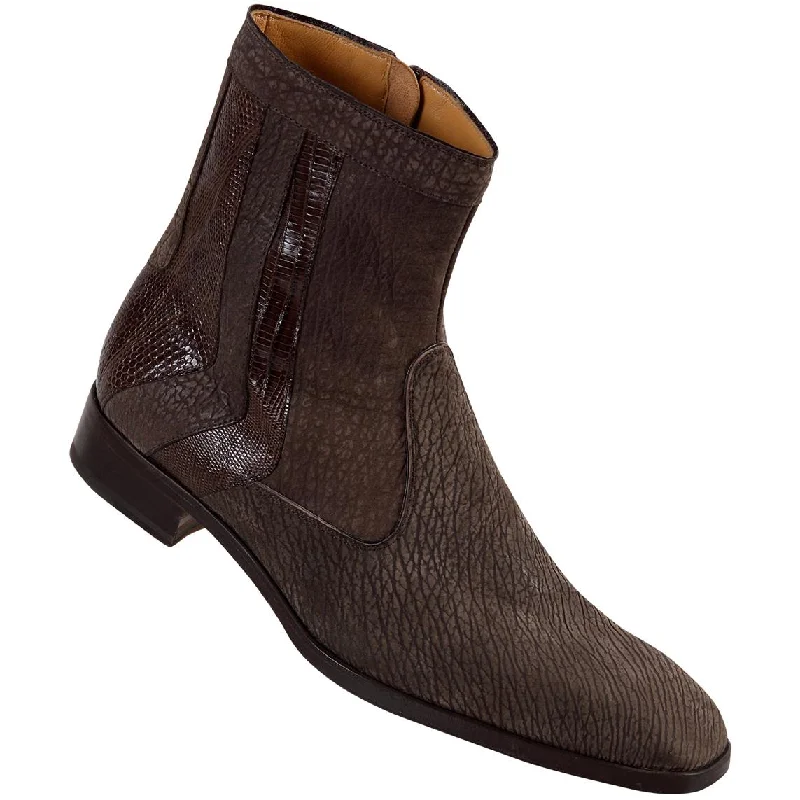 Boots tropical vibe-Mauri 2226 Shark Suede Brown Genuine Lizard Boots