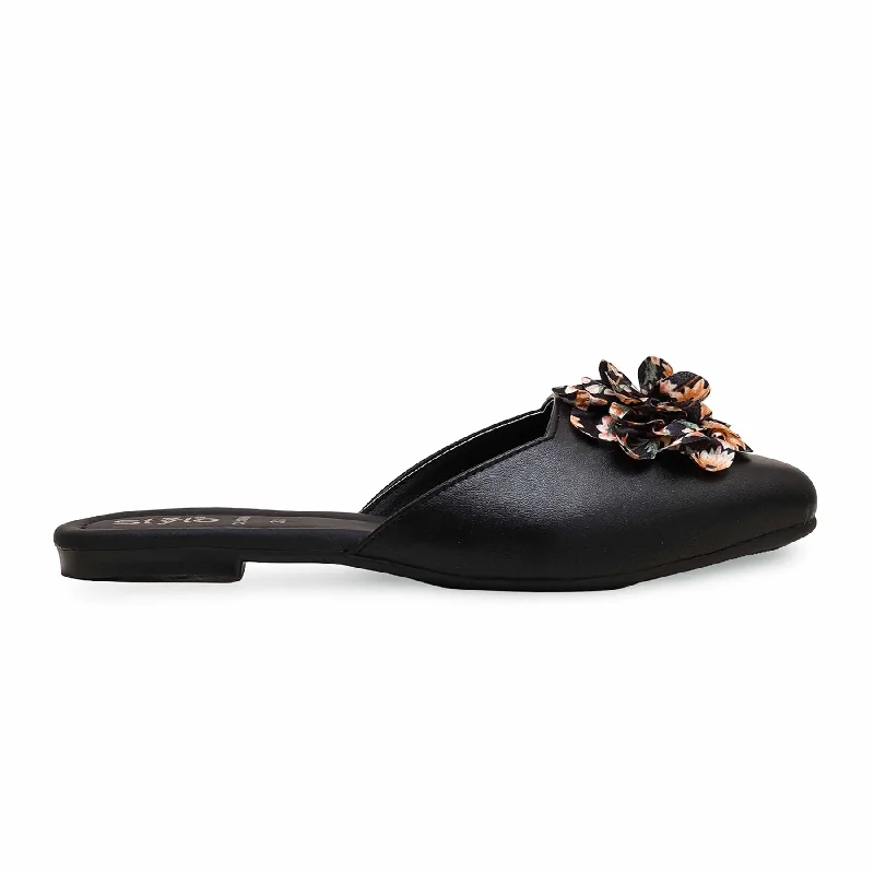 Valentine Slippers-Cozy slippers for unwinding indoors-Black Casual Mule CL1866