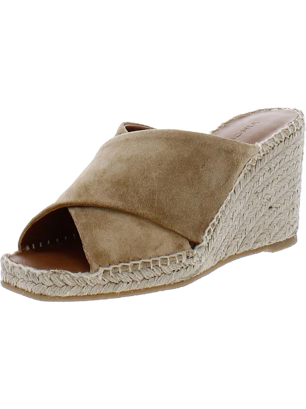 Memory-Foam Sandals-Comfortable sandals for outdoor festivals-Gaelan  Womens Suede Square Toe Wedge Sandals