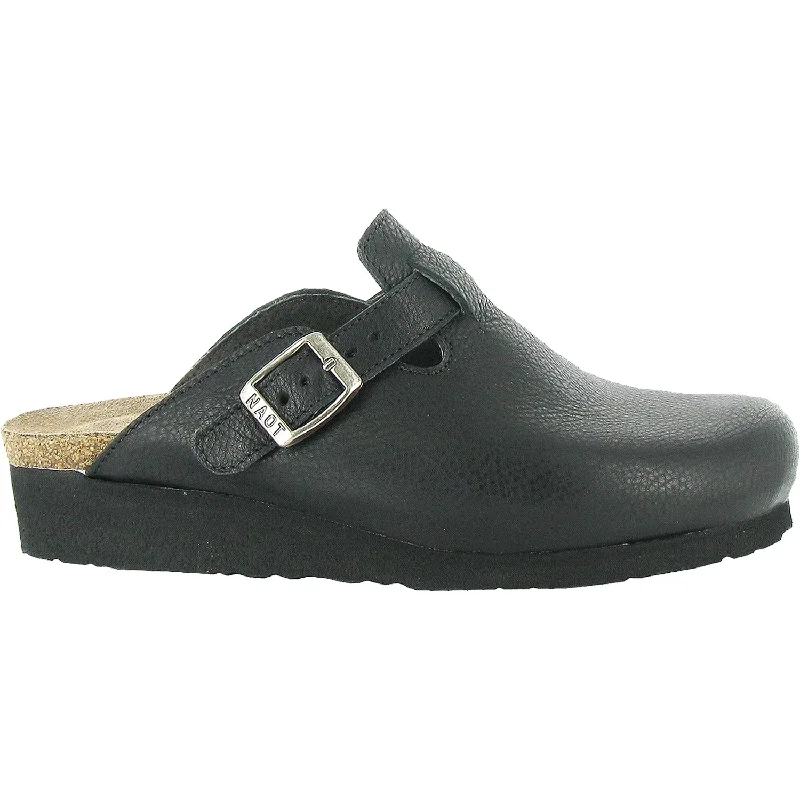 stylish clogs for winter wear-Women's Naot Autumn Soft Black Leather