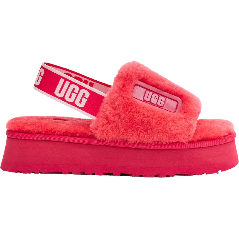 Lounge-Wear Slippers-Soft slippers for relaxed indoor days-Women's UGG Disco Slide Hibiscus Pink Sheepskin