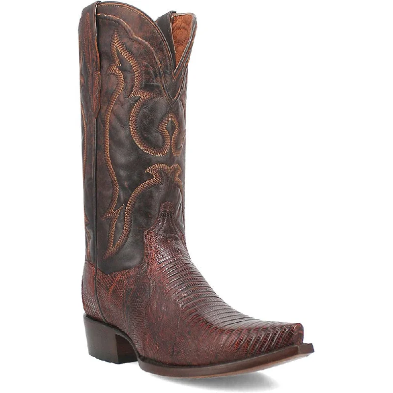 Boots souvenir item-Dan Post Men's Snip Toe Exotic Western Hearst Cognac Lizard Boots