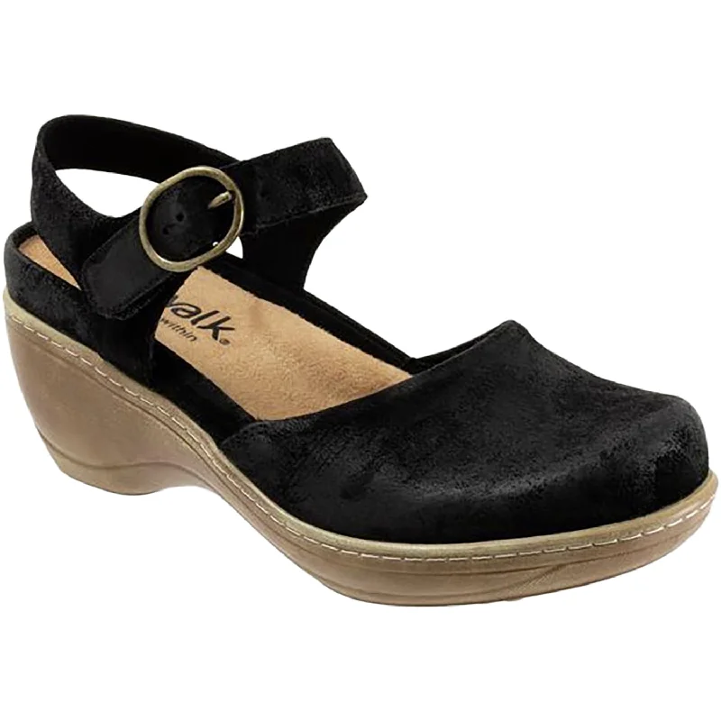 Casual Shoes sneakers-Comfortable-casual-shoes-for-long-distance-Women's Soft Walk Mabelle Black Suede