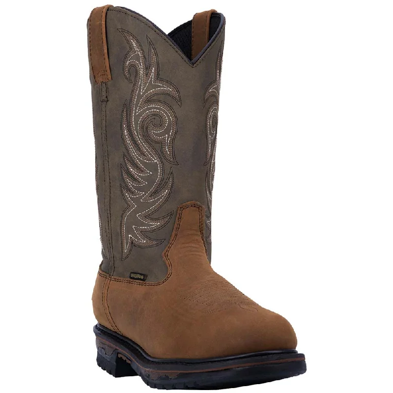 Boots farm work-Laredo Sullivan Tan Waterproof Distressed Leather Boots