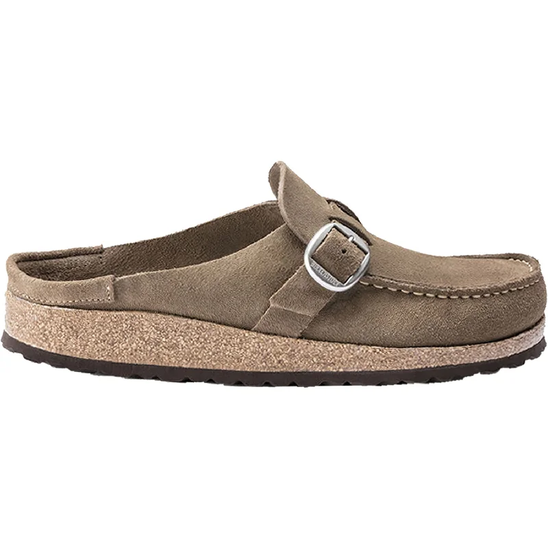 clogs with extra support and padding-Women's Birkenstock Buckley Grey Suede