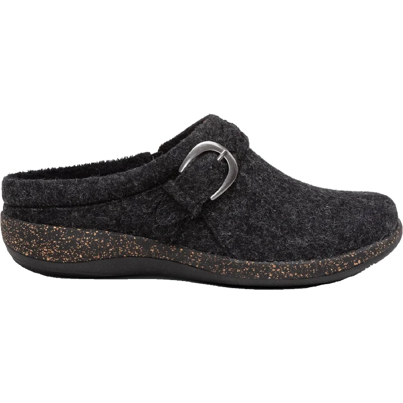 modern mules for every occasion-Women's Aetrex Libby Black Wool