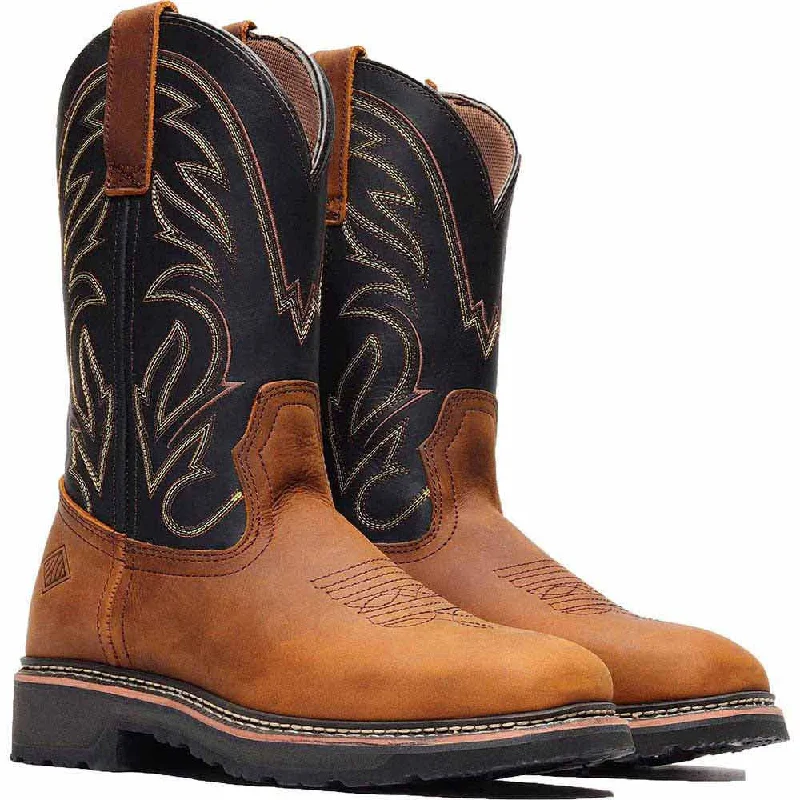 Boots binge watch-Bonanza Rancher GRIT 12" Crazy Brown/ Black Square Toe Wellington Boots