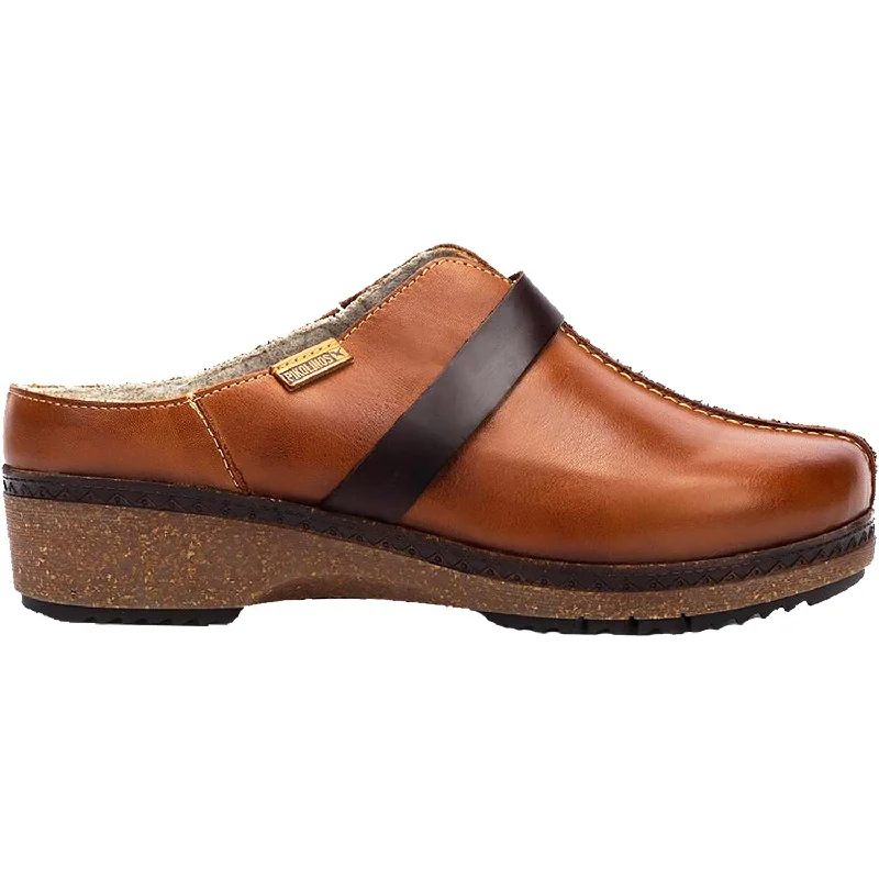 clogs for extra support and cushioning-Women's Pikolinos Granada W0W-3590C1 Brandy Leather