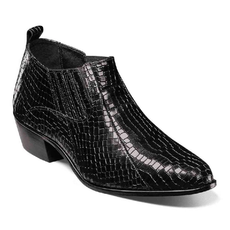 Boots denim step-Stacy Adams SANDOVAL Black Cuban Heeled Boots