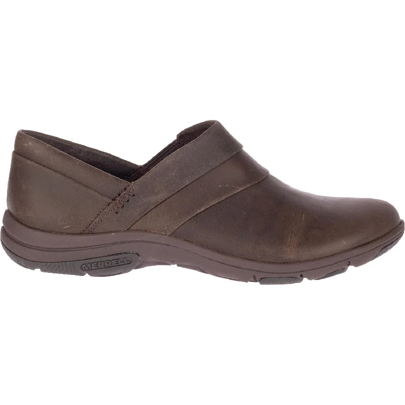 clogs with supportive arch for comfort-Women's Merrell Dassie Stitch Espresso Leather