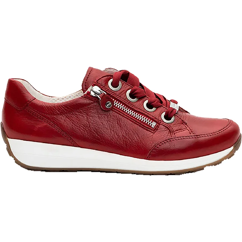 Casual Shoes pointed toe-Best-casual-shoes-for-active-wear-Women's Ara Ollie Red Leather