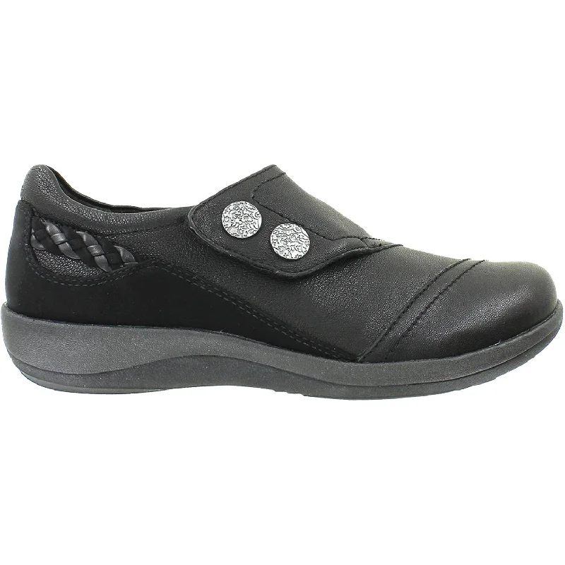 Casual Shoes with mesh texture-Casual-shoes-for-comfort-Women's Aetrex Karina Black Leather