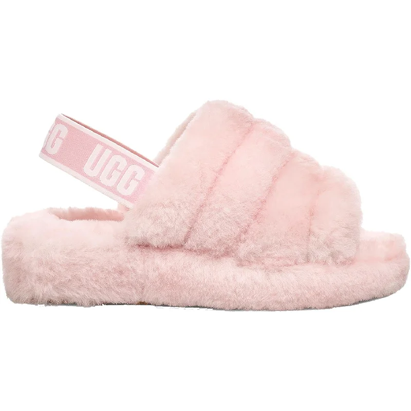 Gaming Slippers-Snuggly slippers for luxurious indoor comfort-Women's UGG Fluff Yeah Slide Seashell Pink Sheepskin