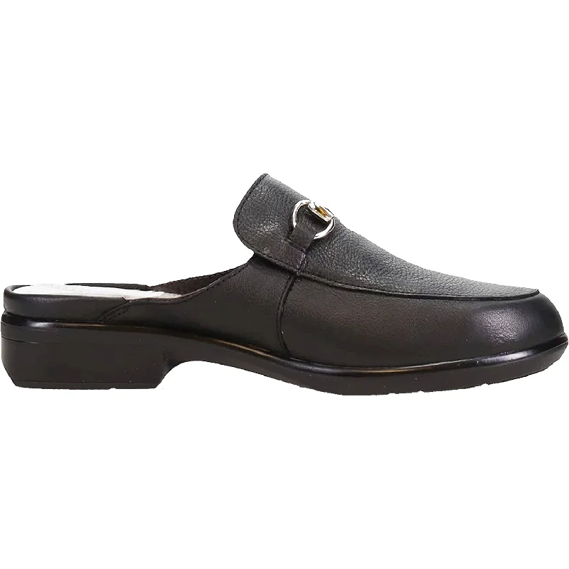 mules with soft cushioning-Women's Naot Halny Soft Black Leather