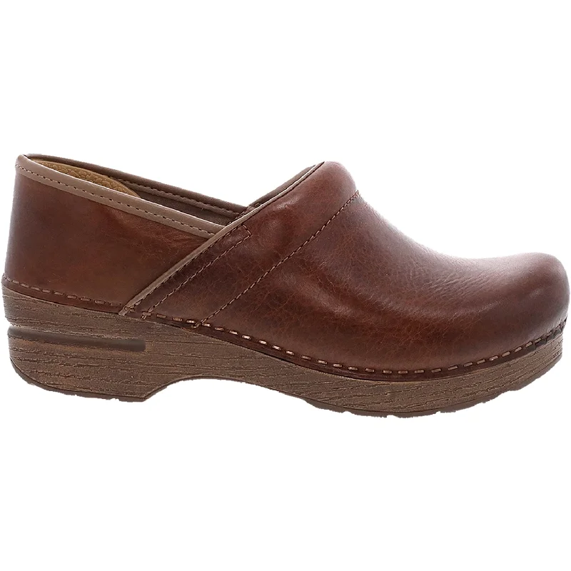 clogs with cushioned heel for comfort-Women's Dansko Professional Saddle Full Grain Leather