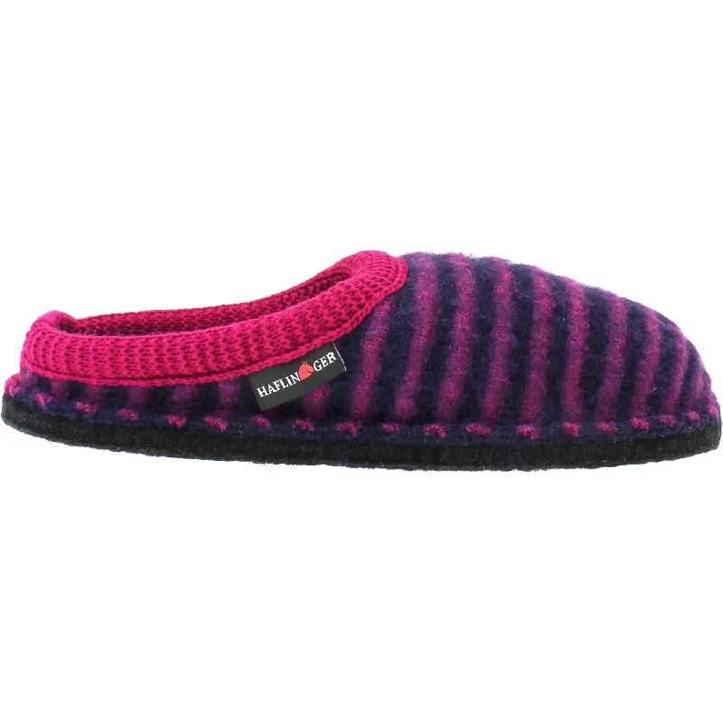 High-End Slippers-Soft slippers for casual at-home wear-Women's Haflinger Cathy Navy/Cardinal Wool