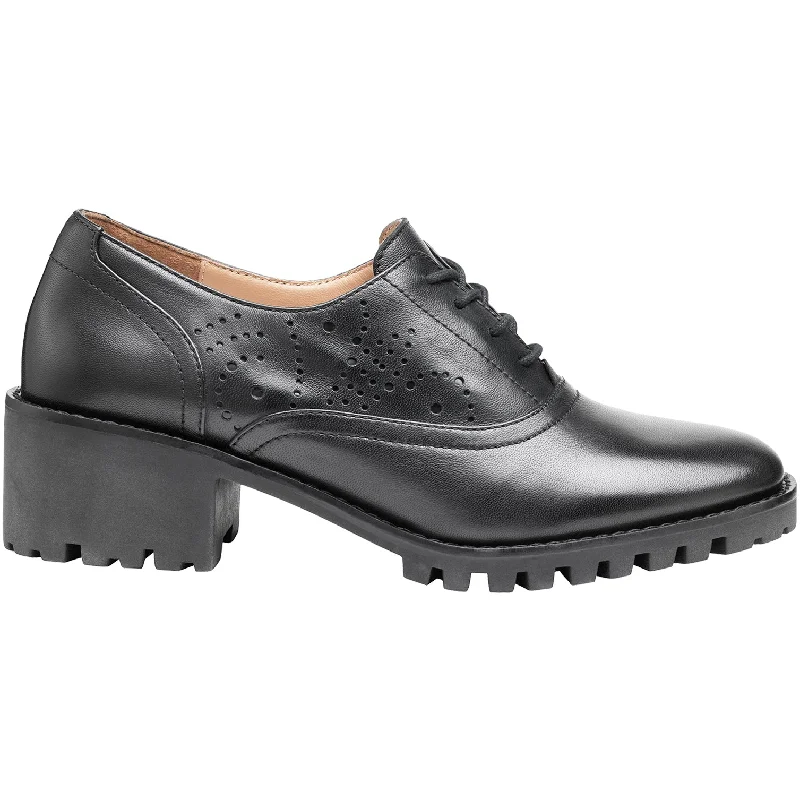 Casual Shoes flat-Best-casual-shoes-for-spring-activities-Women's Johnston & Murphy Alice Brogue Oxford Black Glove Leather